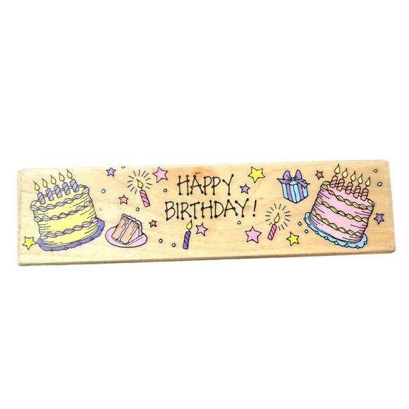 Hero Arts Happy Birthday Border H599 Large Rubber Stamp - Picture 1 of 3